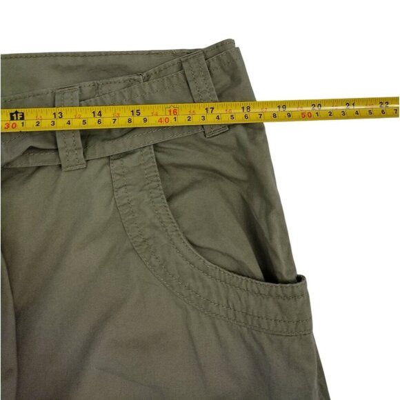 Womens Olive Green Capri Pants With Drawstring Waist & Hem Size 14 100% Cotton. - Picture 5 of 7